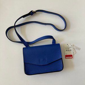 NWT Melrose & Market Pebbled Leather Crossbody Purse University Of Michigan Blue